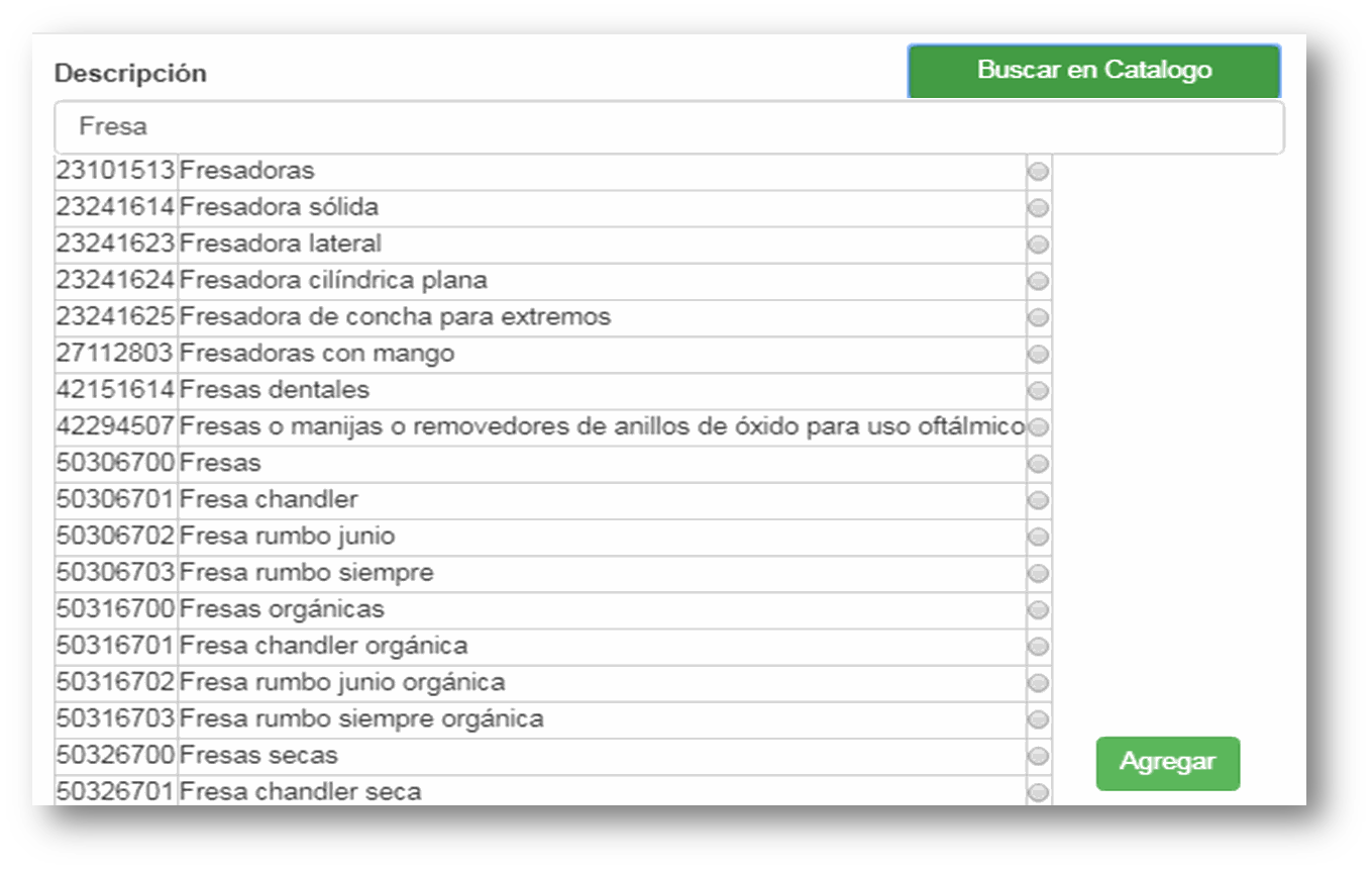 Búsqueda en catálogo de descripciones por palabra